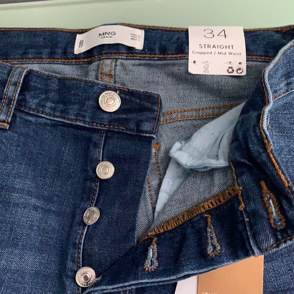 MANGO Mid Waist straight jeans size 34 - Picture 6 of 12